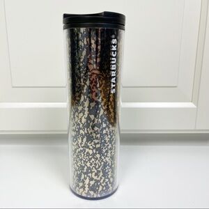 Starbucks | Black & Gold Glitter Acrylic Travel Tumbler 16  oz